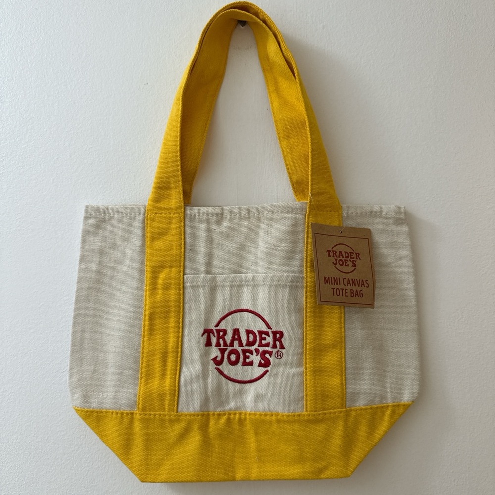 Trader Joe's Yellow Mini Canvas Tote